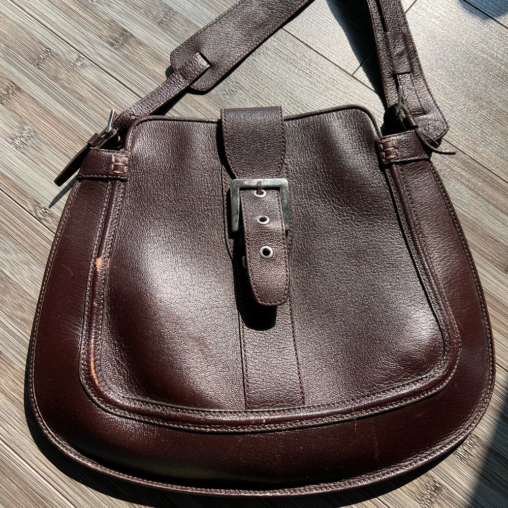 Tods Chocolate Brown Leather Shoulder Bag - Vintage